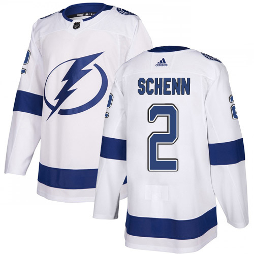 Adidas Tampa Bay Lightning Men #2 Luke Schenn White Road Authentic Stitched NHL Jersey->tampa bay lightning->NHL Jersey